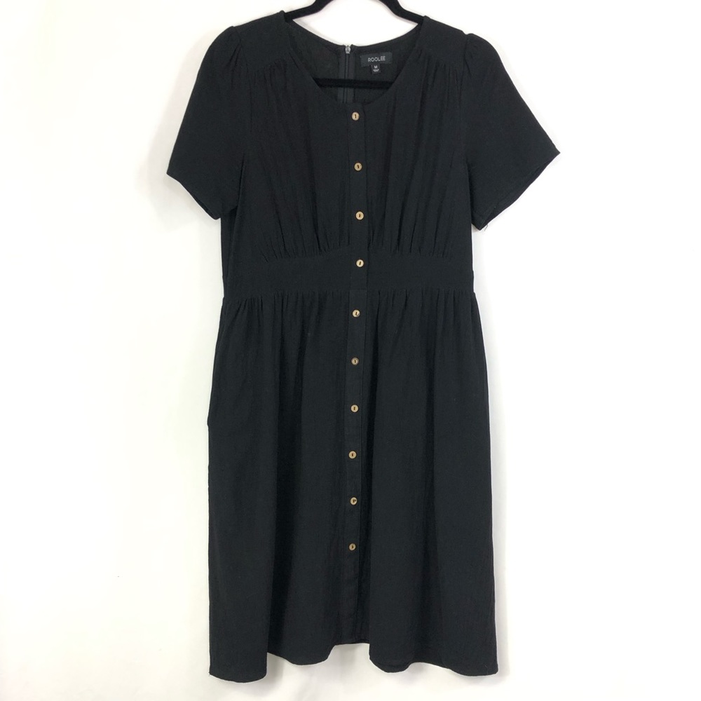 Roolee Pieced Waist Button Down Midi Dress Sz M - Picture 6 of 11